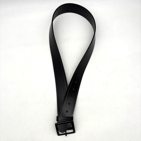 NEW Perfect Fit Black Genuine Leather Black Buckle Men's Belt 34 Made in USA - Picture 12 of 15